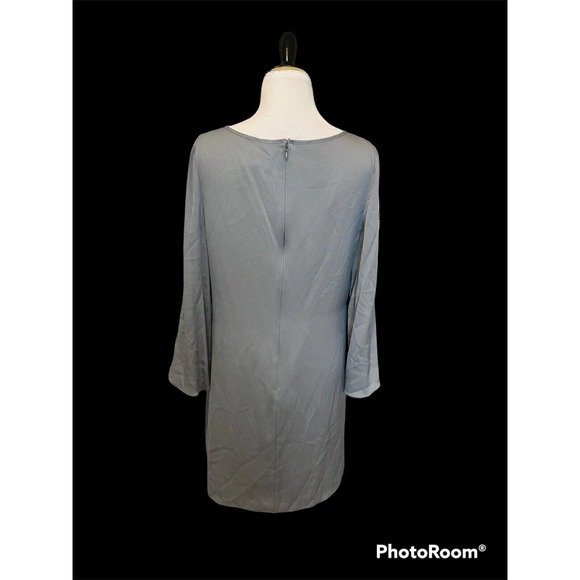 MILLY Butterfly Sleeve Shift Dress •10• Grey Silk V Neck Nordstrom REVOLVE - Picture 7 of 11